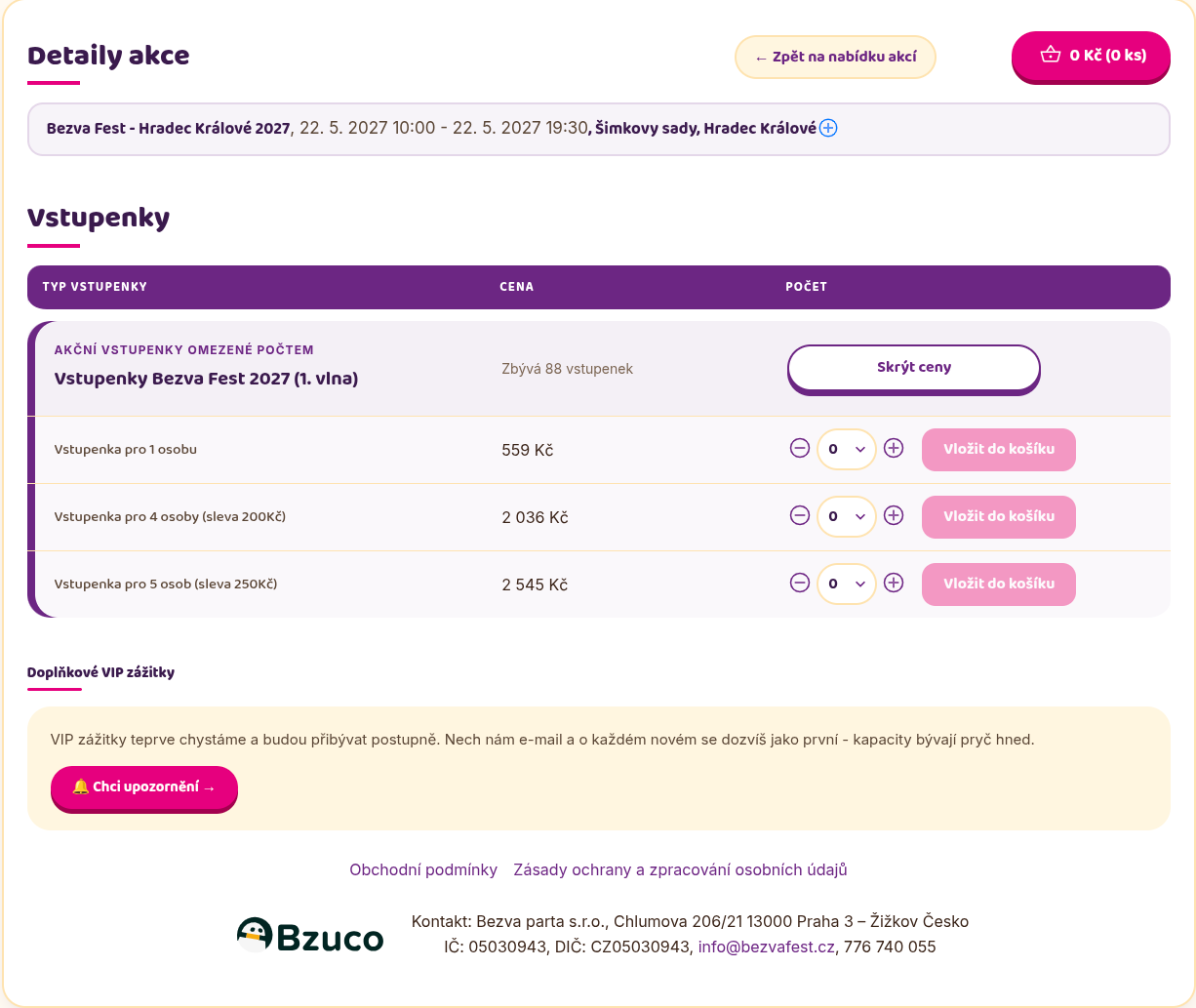 E-shop Bezva Festu – výběr vstupenek v první cenové vlně